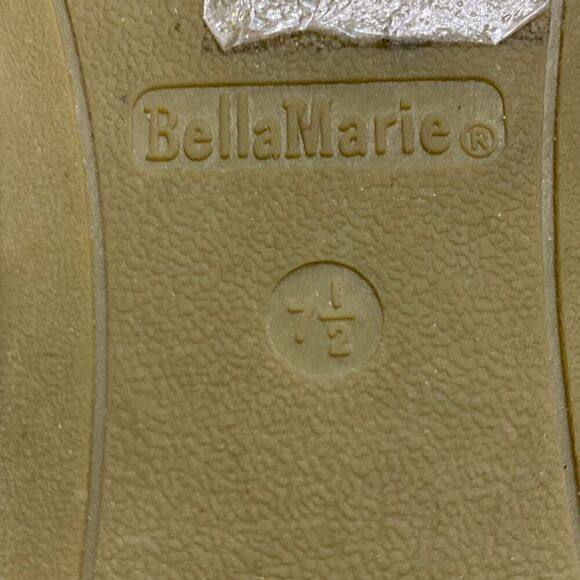 BellaMarie black suede leather platform wedge sandals size 7.5 - Picture 8 of 9